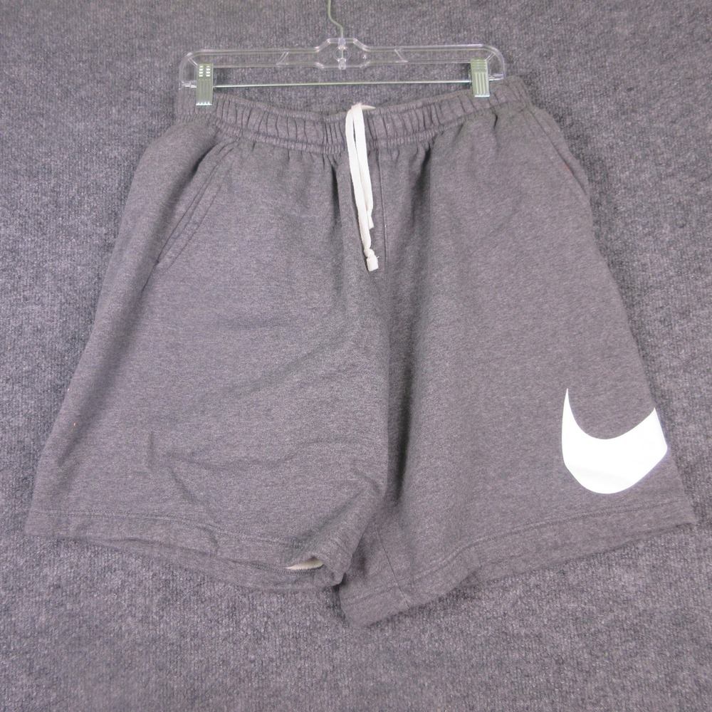 Nike Sweat Shorts Mens Large Gray Fleece Drawstring 9" Athletic BV2721-071